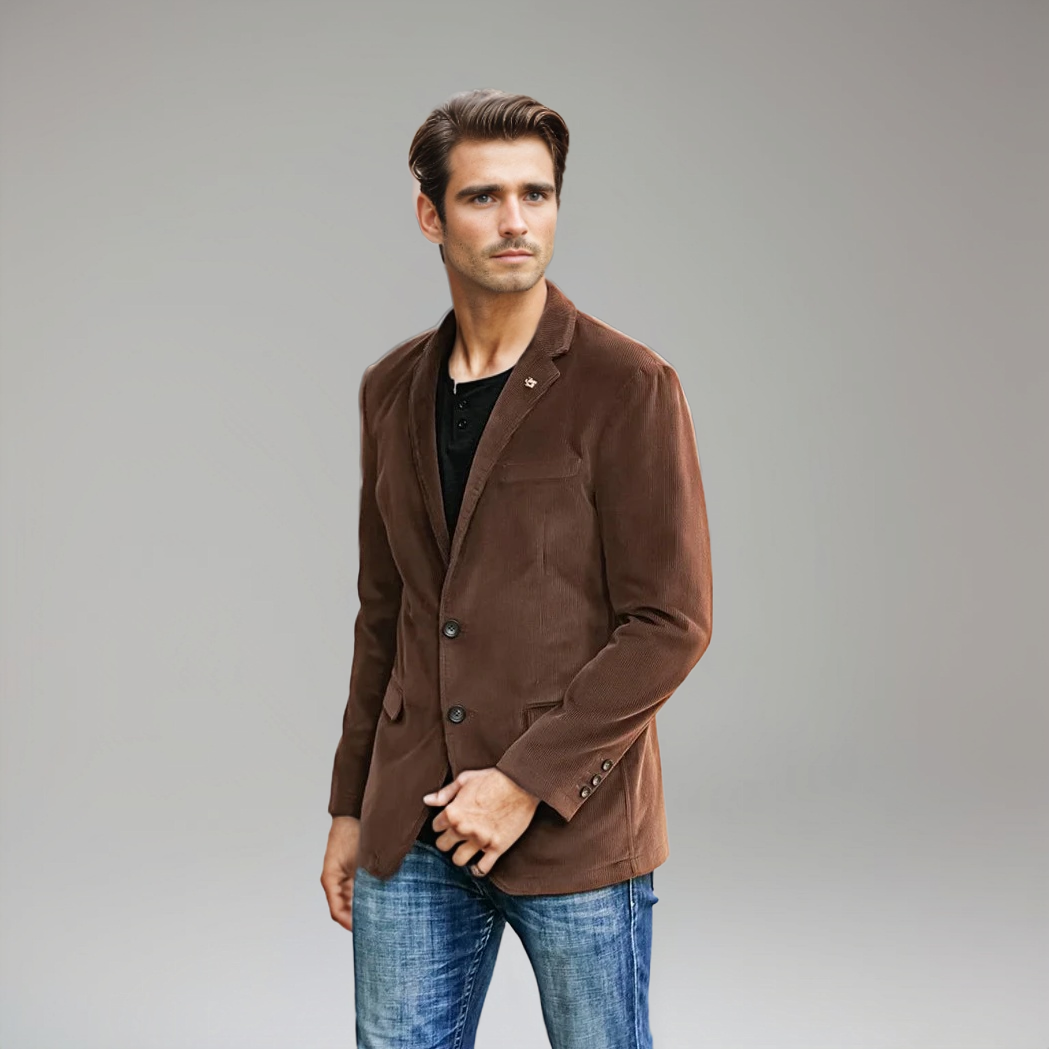 Herren Cord-Blazer Braun Klassisch
