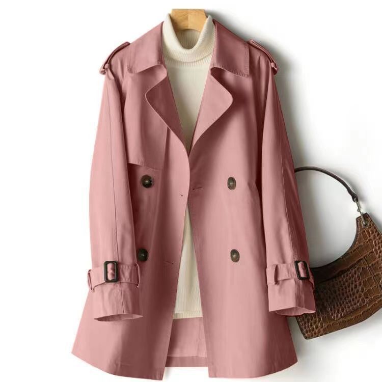 Eveloria Damen Trenchcoat Doppeltknopf Klassisch Beige