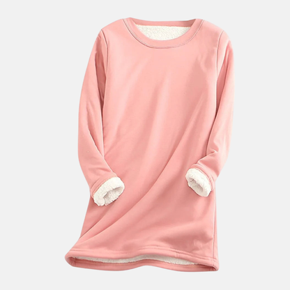 Damen Sweatshirt Strick Lockere Passform Rundhalsausschnitt