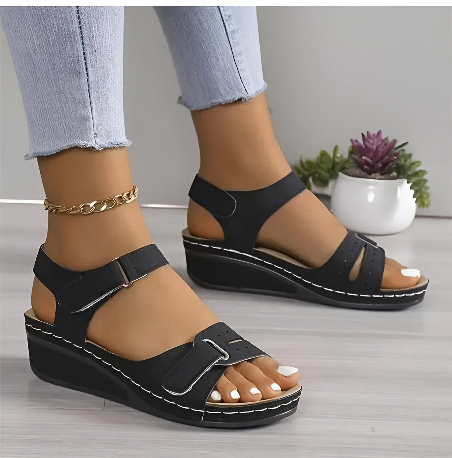 Eveloria Damen Keilsandalen Weich