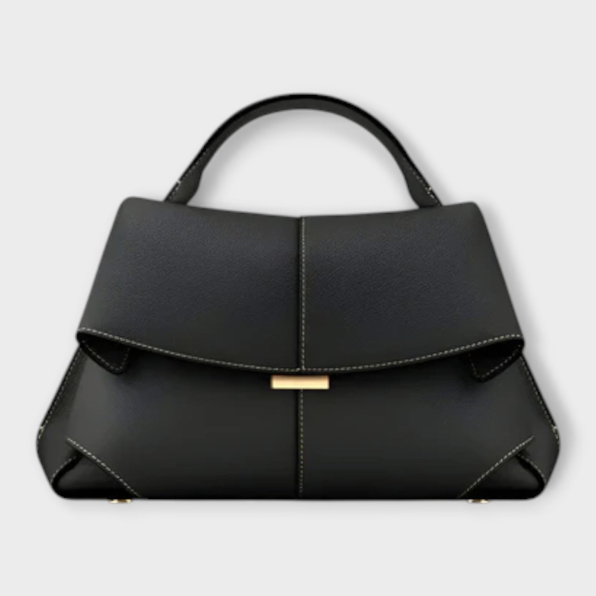 Doris Damen Klassische Handtasche Leder Schwarz - Eveloria