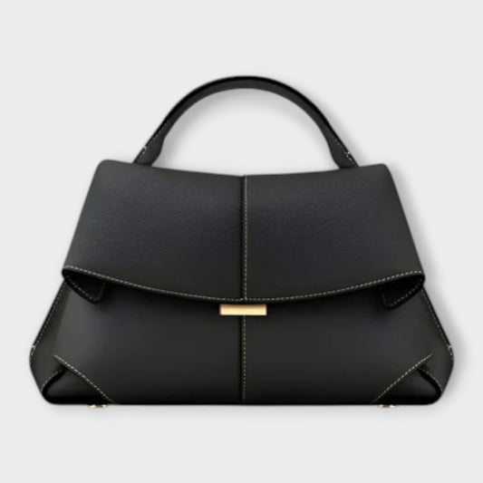 Doris Damen Klassische Handtasche Leder Schwarz - Eveloria