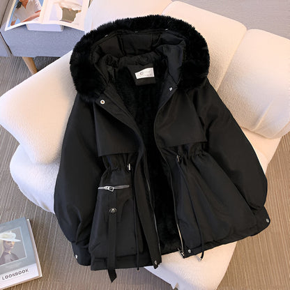Damen Kapuzenparka Wintermantel Kunstfell