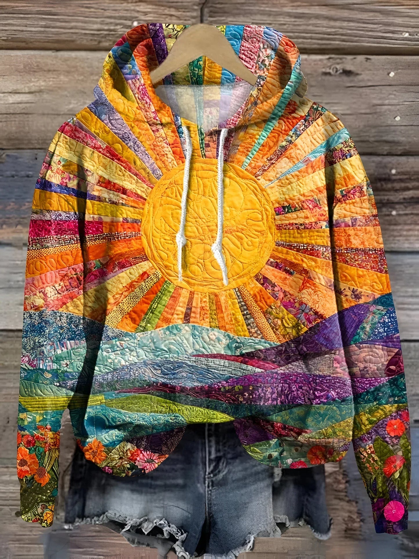 Damen Hoodie Bunt Bedruckt - Eveloria