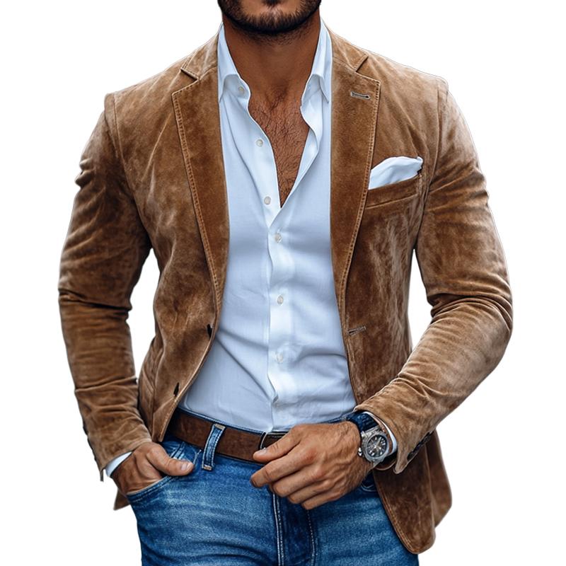Herren Blazer Klassisch Reverskragen Langärmlig