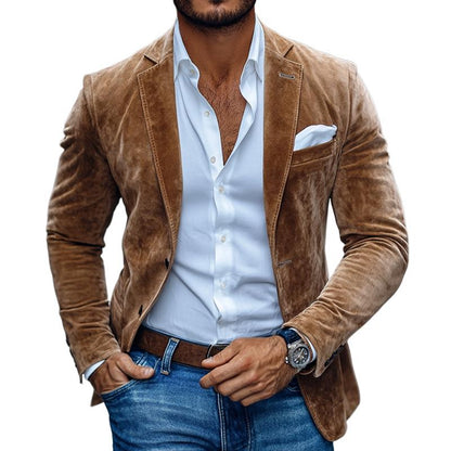 Herren Blazer Klassisch Reverskragen Langärmlig