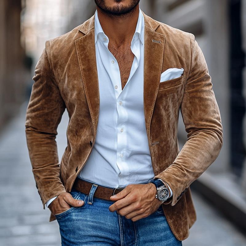 Herren Blazer Klassisch Reverskragen Langärmlig - Eveloria