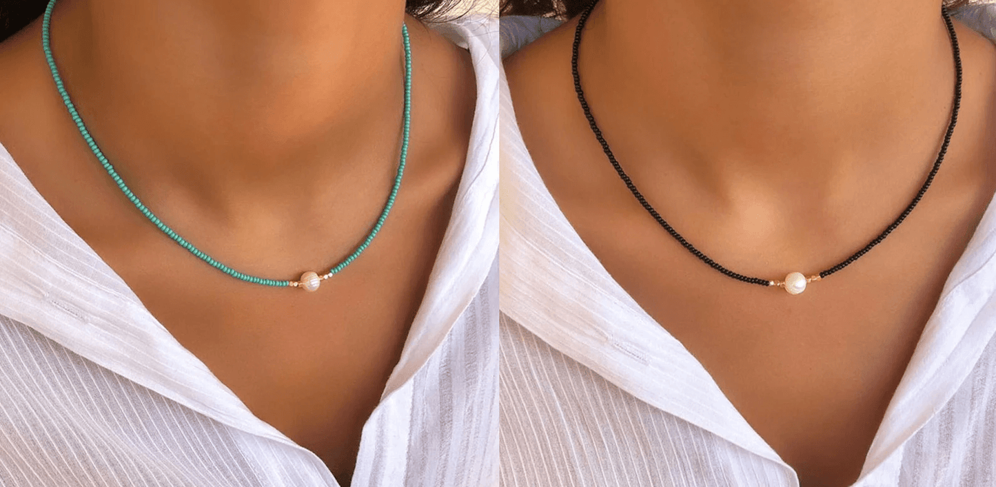 Eveloria Damen Perlenkette Elegantes Design Weiß