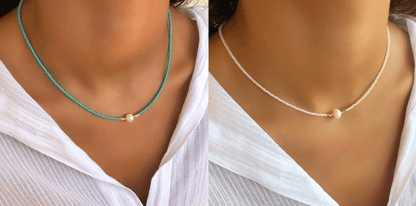 Eveloria Damen Perlenkette Elegantes Design Weiß