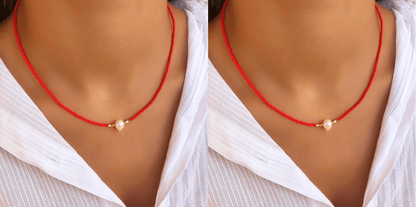 Eveloria Damen Perlenkette Elegantes Design Weiß