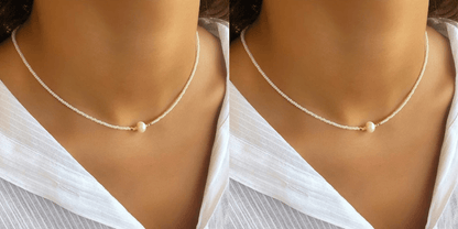 Eveloria Damen Perlenkette Elegantes Design Weiß