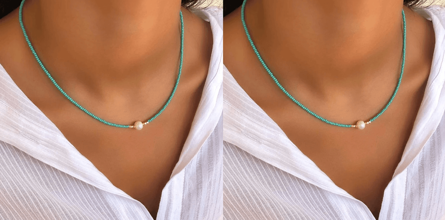 Eveloria Damen Perlenkette Elegantes Design Weiß