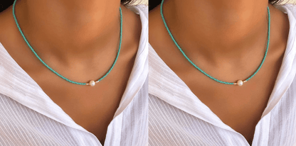 Eveloria Damen Perlenkette Elegantes Design Weiß