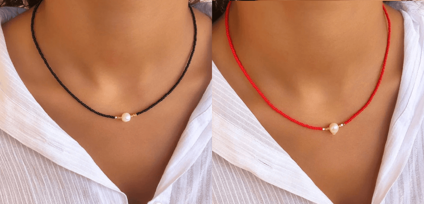 Eveloria Damen Perlenkette Elegantes Design Weiß