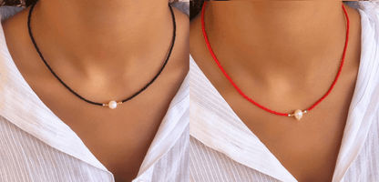 Eveloria Damen Perlenkette Elegantes Design Weiß