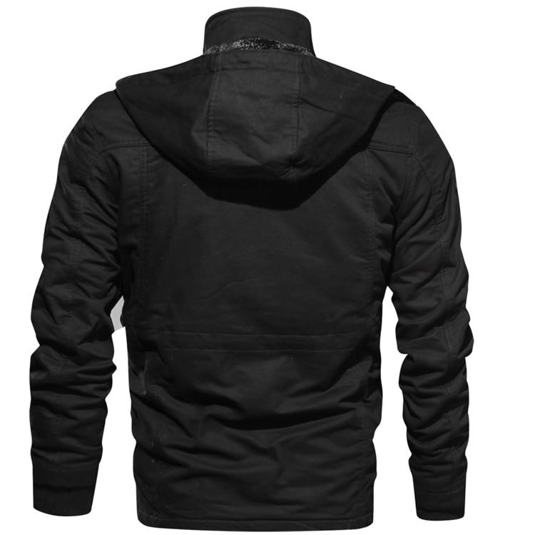 Herren Winterjacke Warm Gefüttert mit Kapuze, Mehreren Taschen,