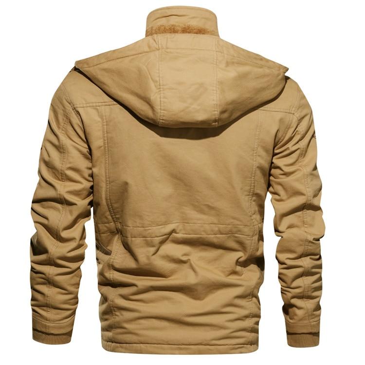 Herren Winterjacke Warm Gefüttert mit Kapuze, Mehreren Taschen,