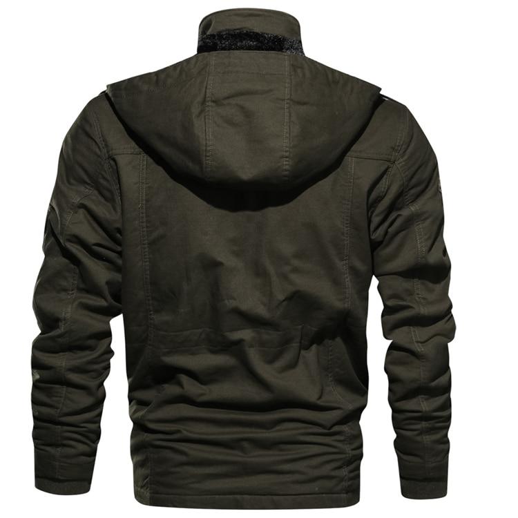 Herren Winterjacke Warm Gefüttert mit Kapuze, Mehreren Taschen,