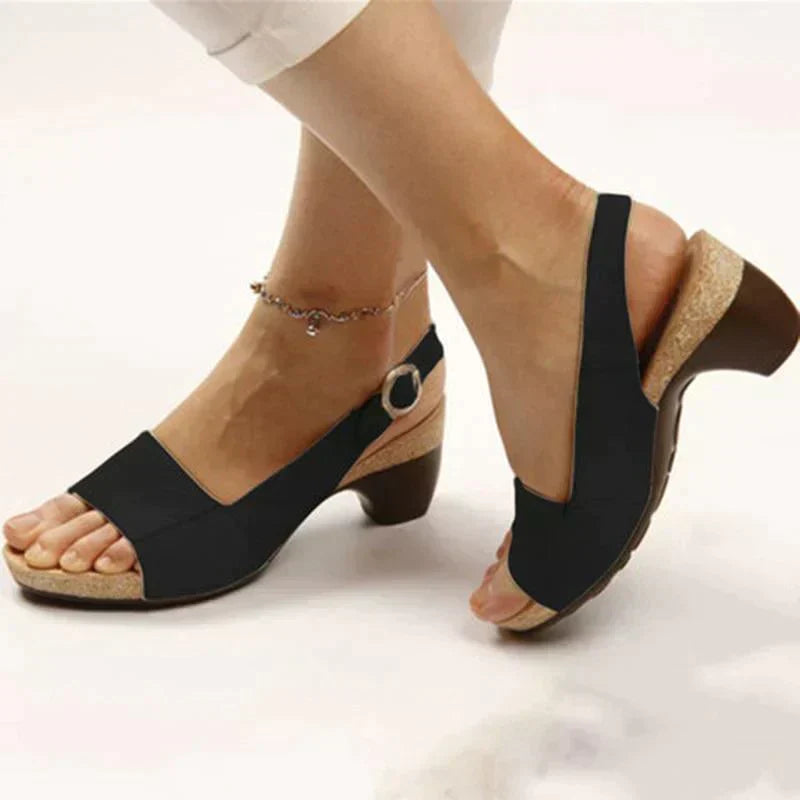 Eveloria Damen Strandsandalen Peep-Toe