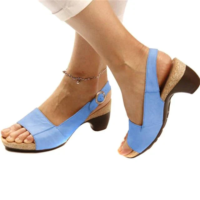 Eveloria Damen Strandsandalen Peep-Toe