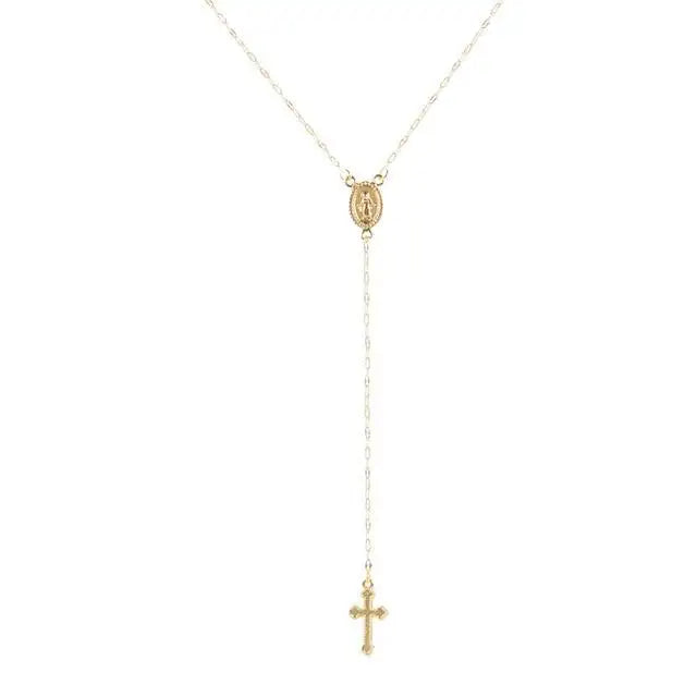 Eveloria Damen Rosenkranz Kette Elegantes Design Silber