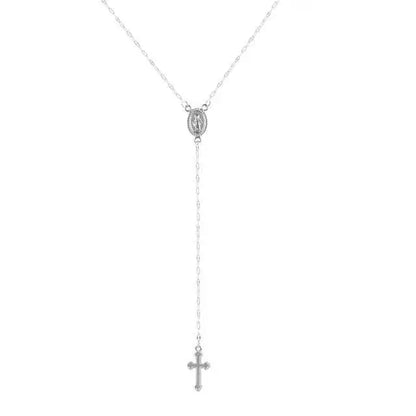 Eveloria Damen Rosenkranz Kette Elegantes Design Silber