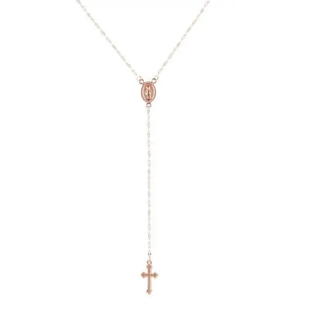 Eveloria Damen Rosenkranz Kette Elegantes Design Silber
