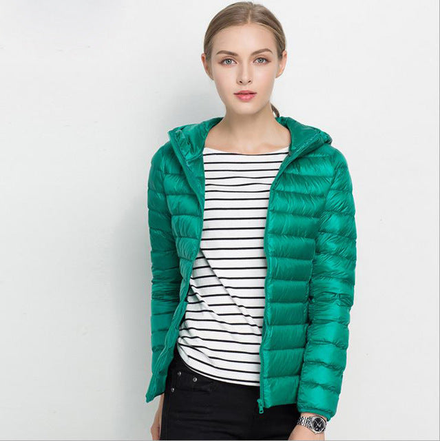 Eveloria Damen Leichtgewicht Daunenjacke Urban Chic