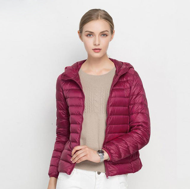 Eveloria Damen Leichtgewicht Daunenjacke Urban Chic