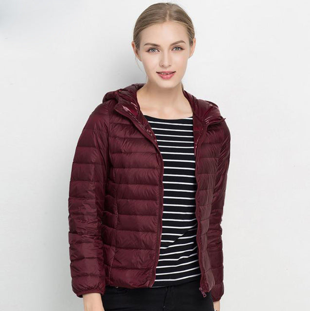 Eveloria Damen Leichtgewicht Daunenjacke Urban Chic