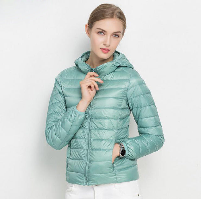 Eveloria Damen Leichtgewicht Daunenjacke Urban Chic