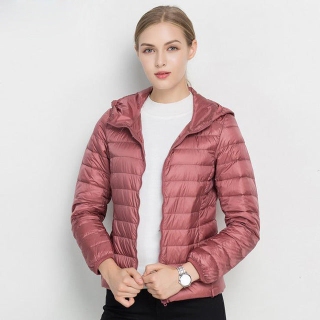 Eveloria Damen Leichtgewicht Daunenjacke Urban Chic