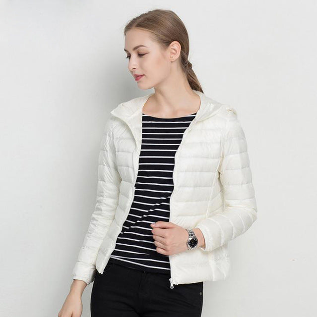 Eveloria Damen Leichtgewicht Daunenjacke Urban Chic
