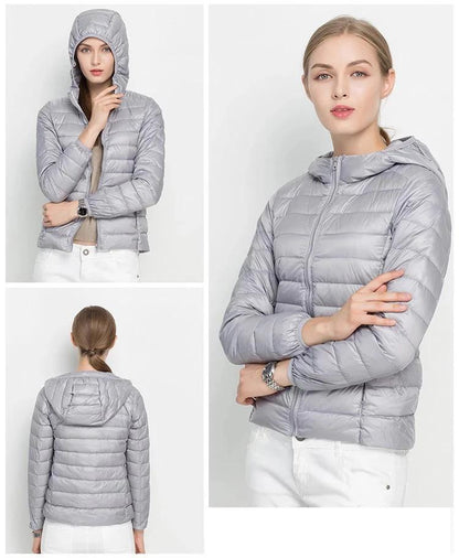 Eveloria Damen Leichtgewicht Daunenjacke Urban Chic