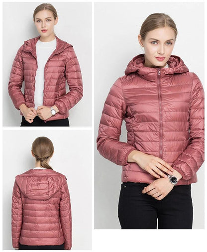 Eveloria Damen Leichtgewicht Daunenjacke Urban Chic