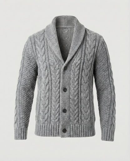 Damen Strickjacke Zopfmuster Warm
