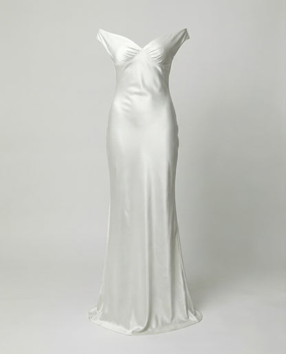 Damen Maxikleid Satin Elegant