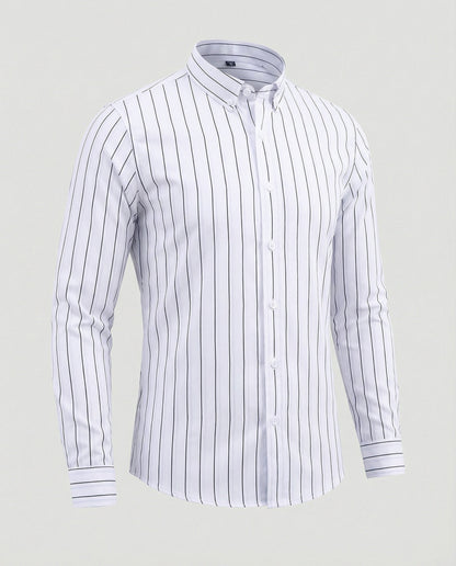 Herren Businesshemd Slim Fit Kentkragen Weiß
