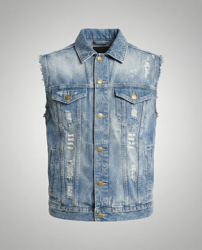 Herren Denimweste Blau