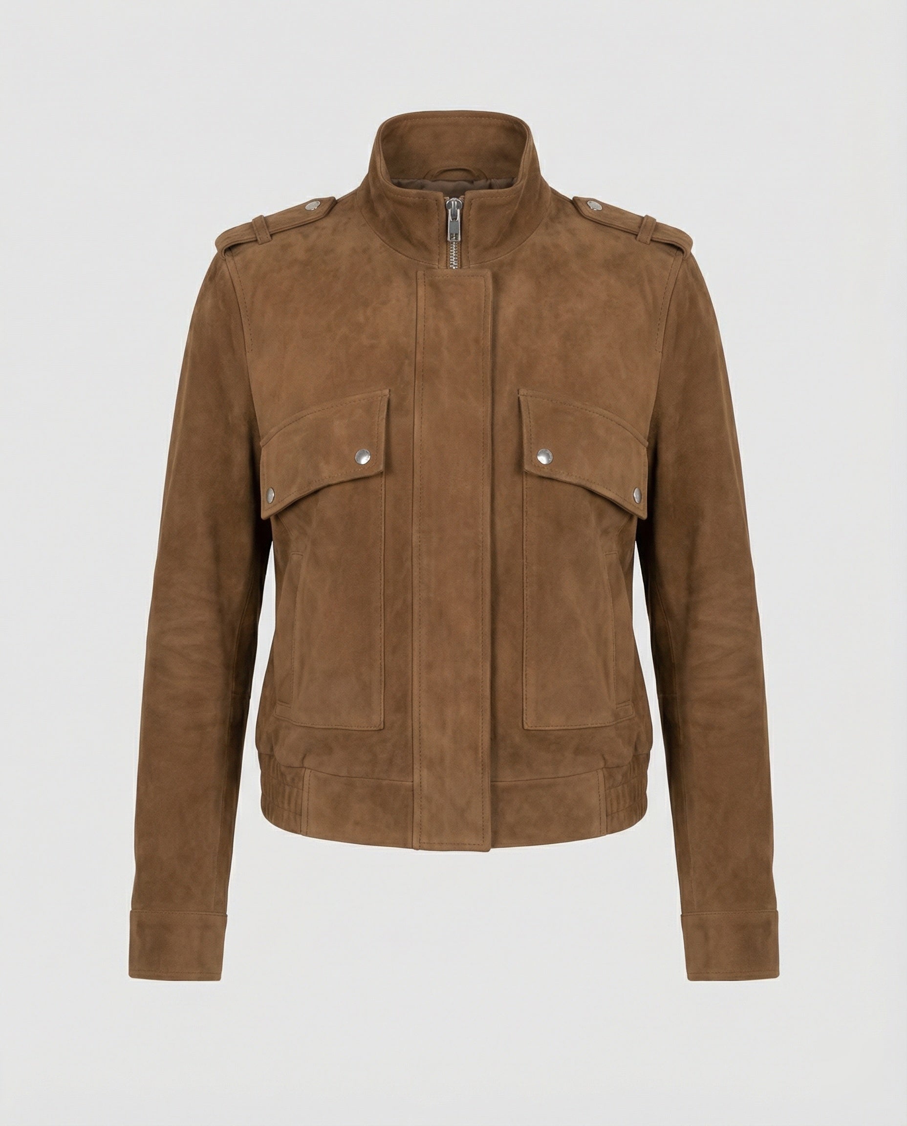 Damen Wildleder Bomberjacke Freizeit - Eveloria
