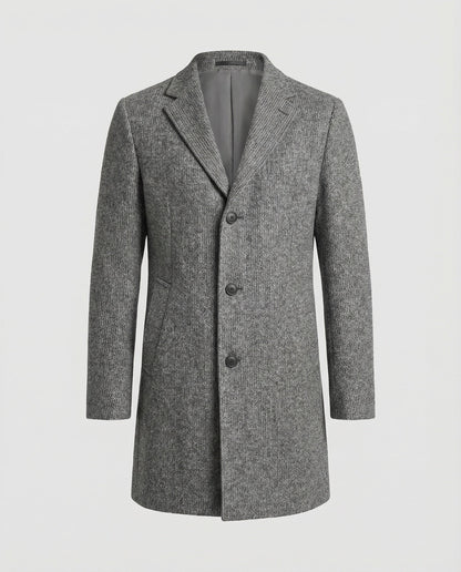 Herren Mantel Elegant Herbst Leder Braun