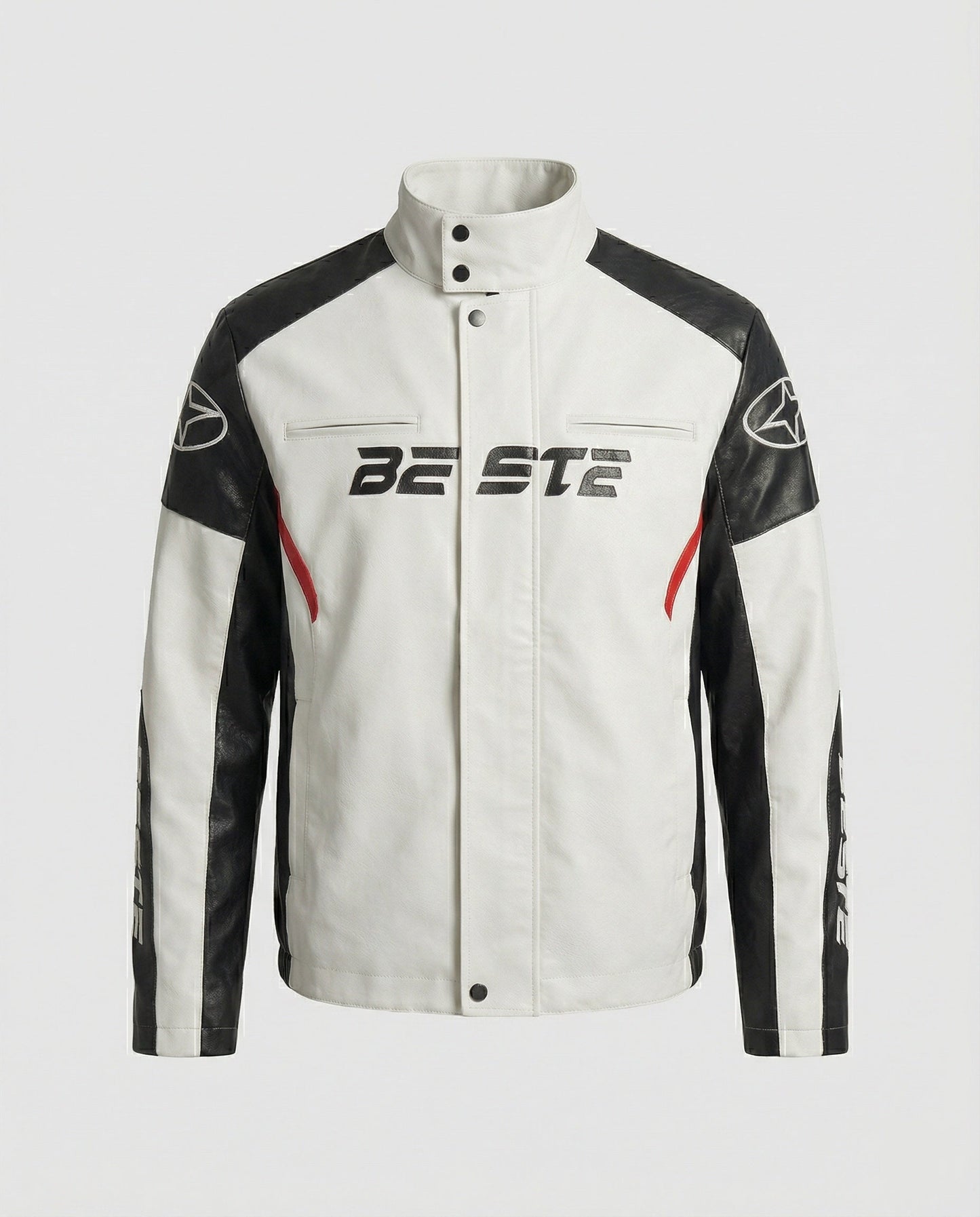 Herren Lederjacke Racing Style Kunstleder