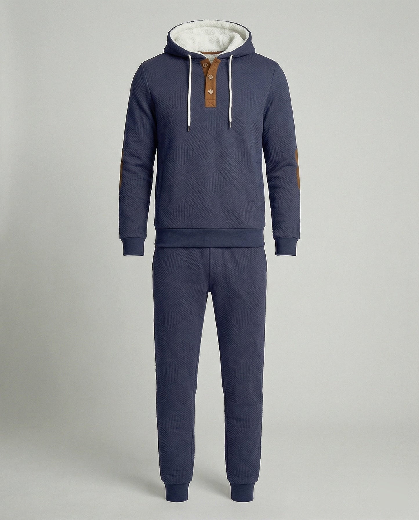 Herren Hoodie Jogginganzug Set Baumwolle Grau