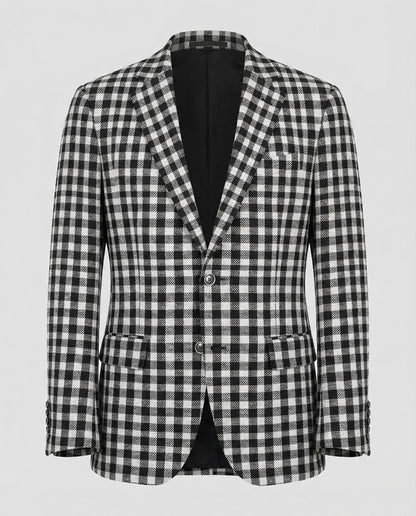 Herren Slim Fit Sakko Glencheck Einreiher