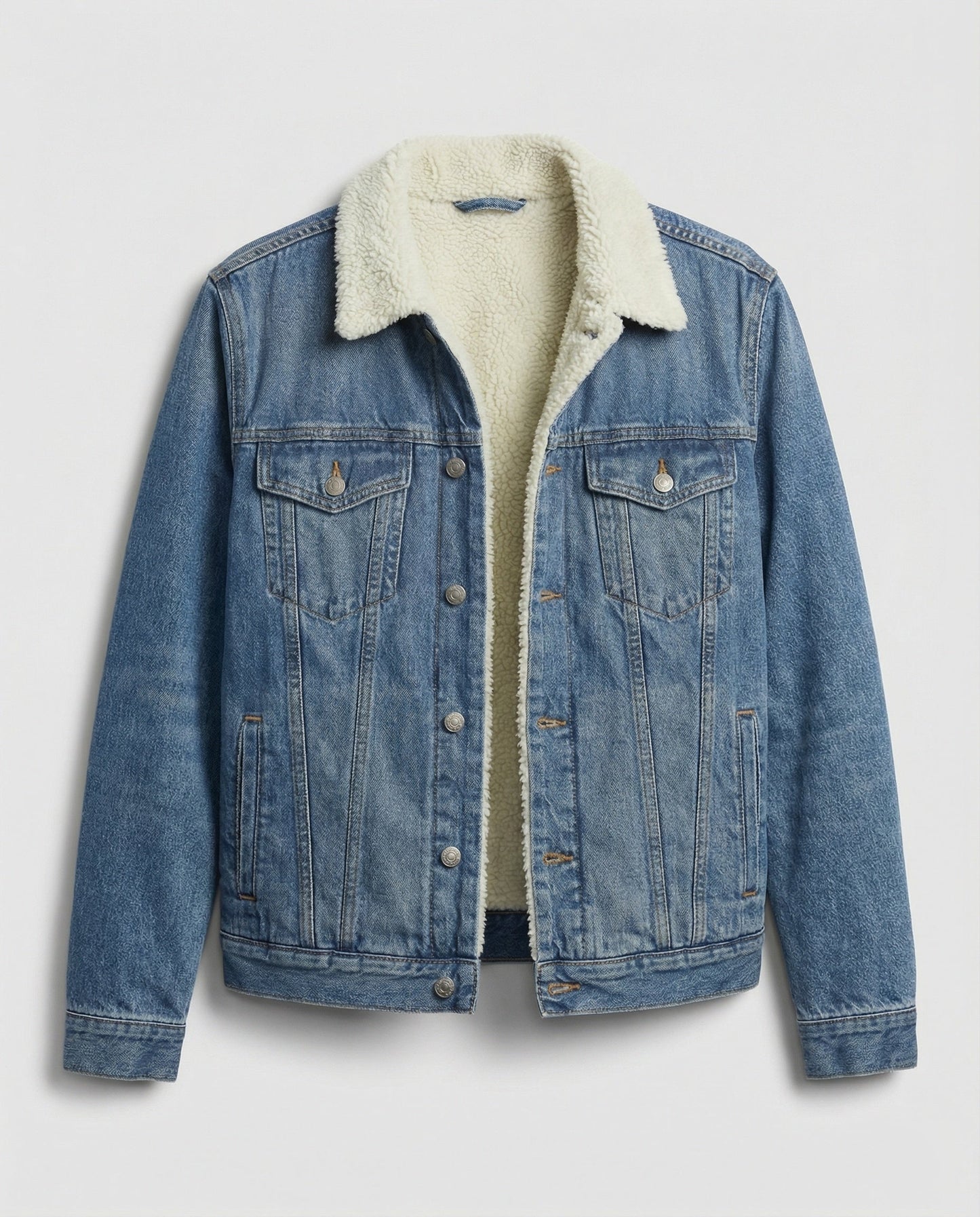 Warme Damen Denimjacke Winter Blau