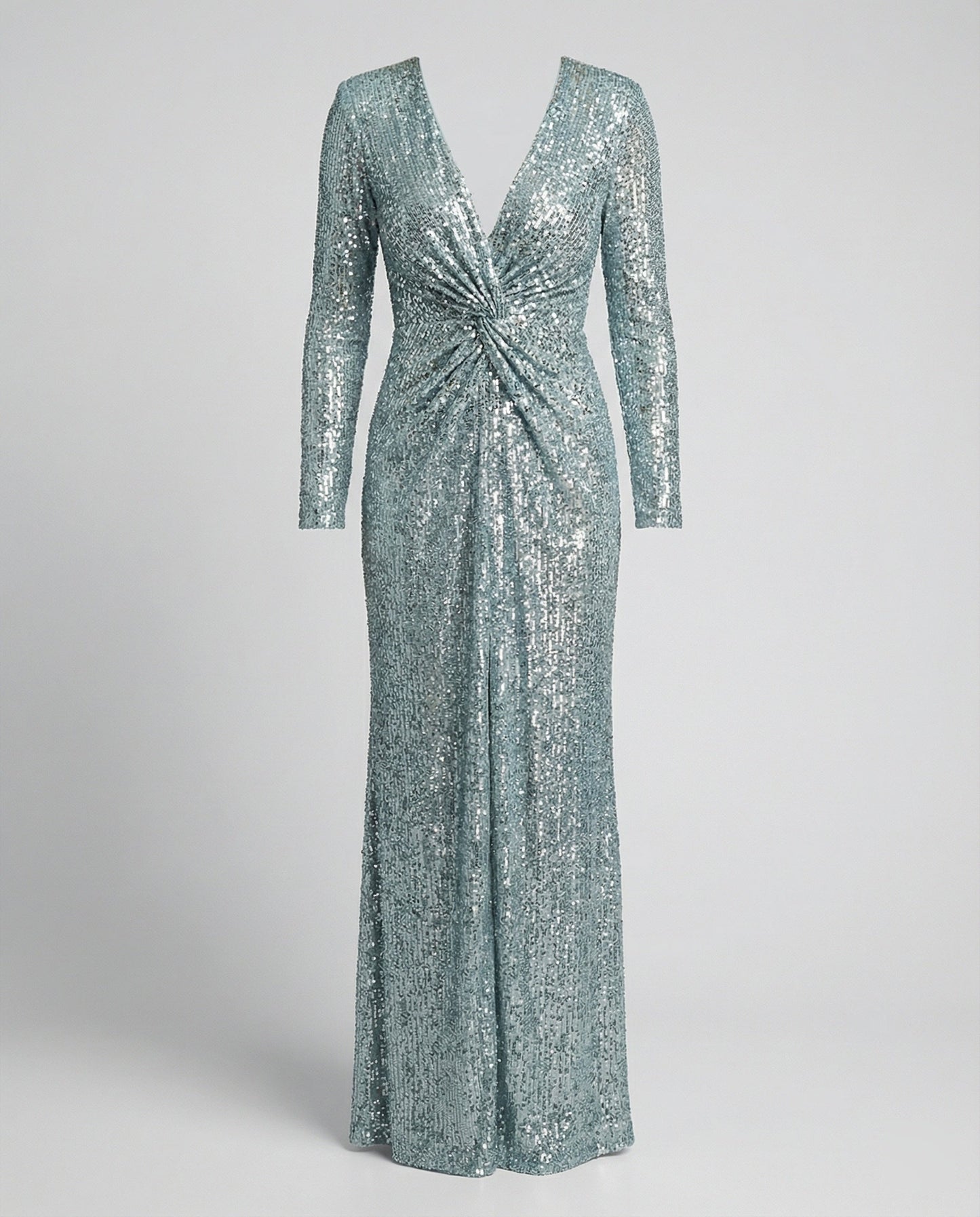 Eveloria Damen Abendkleid Pailletten Langärmlig Maxikleid