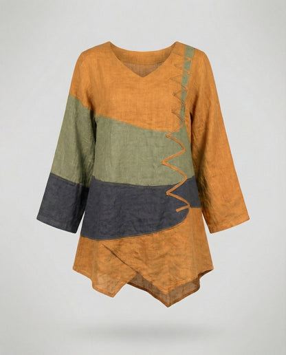 Eveloria Damenbluse Dreifarbiger Blusenstil