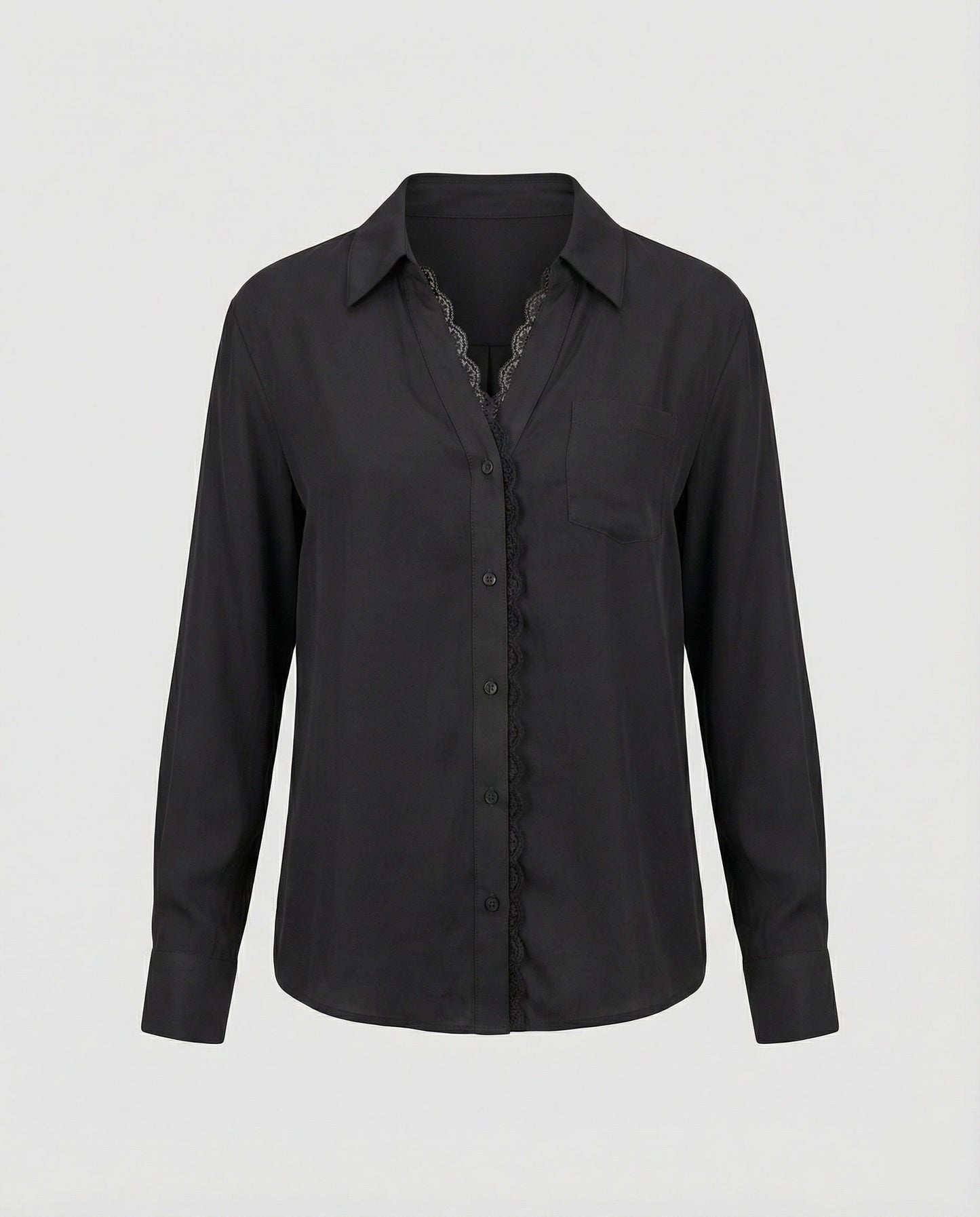 Damen Bluse Spitze Akzent Weiss