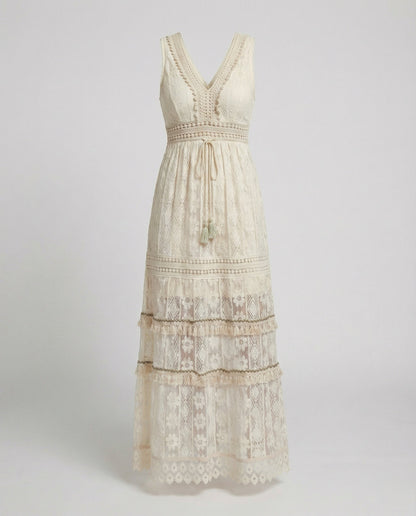 Eveloria Damen Boho Spitzenkleid Sommer