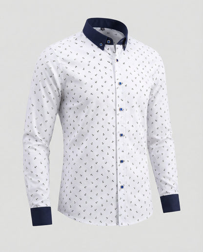 Herren Businesshemd Slim Fit Kentkragen Weiß